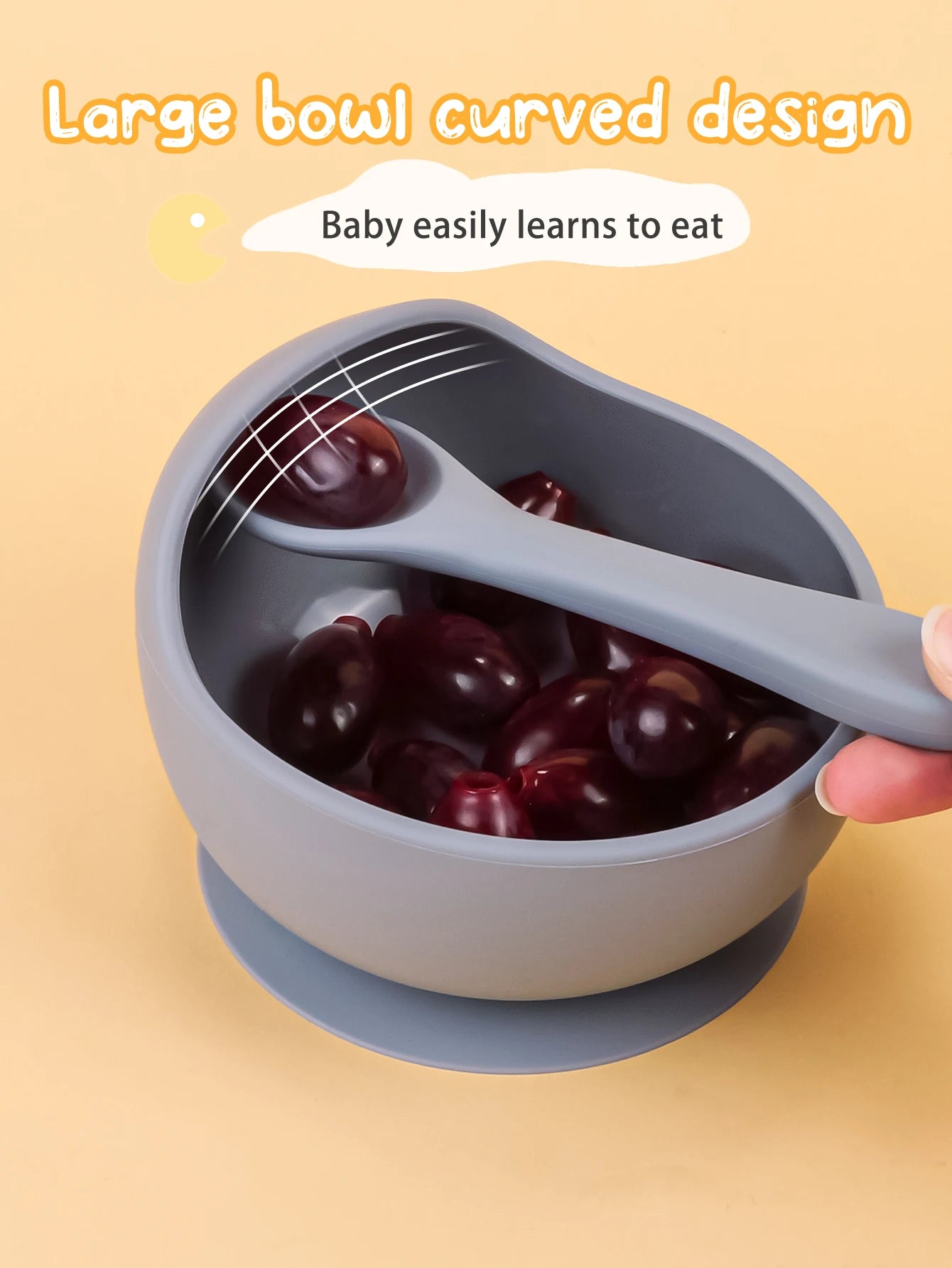 2PC Silicone Sucker Bowl Feeding Tableware for Infant and Young Training Learning To Eat Bowls and Baby Supplementary Food Bowls