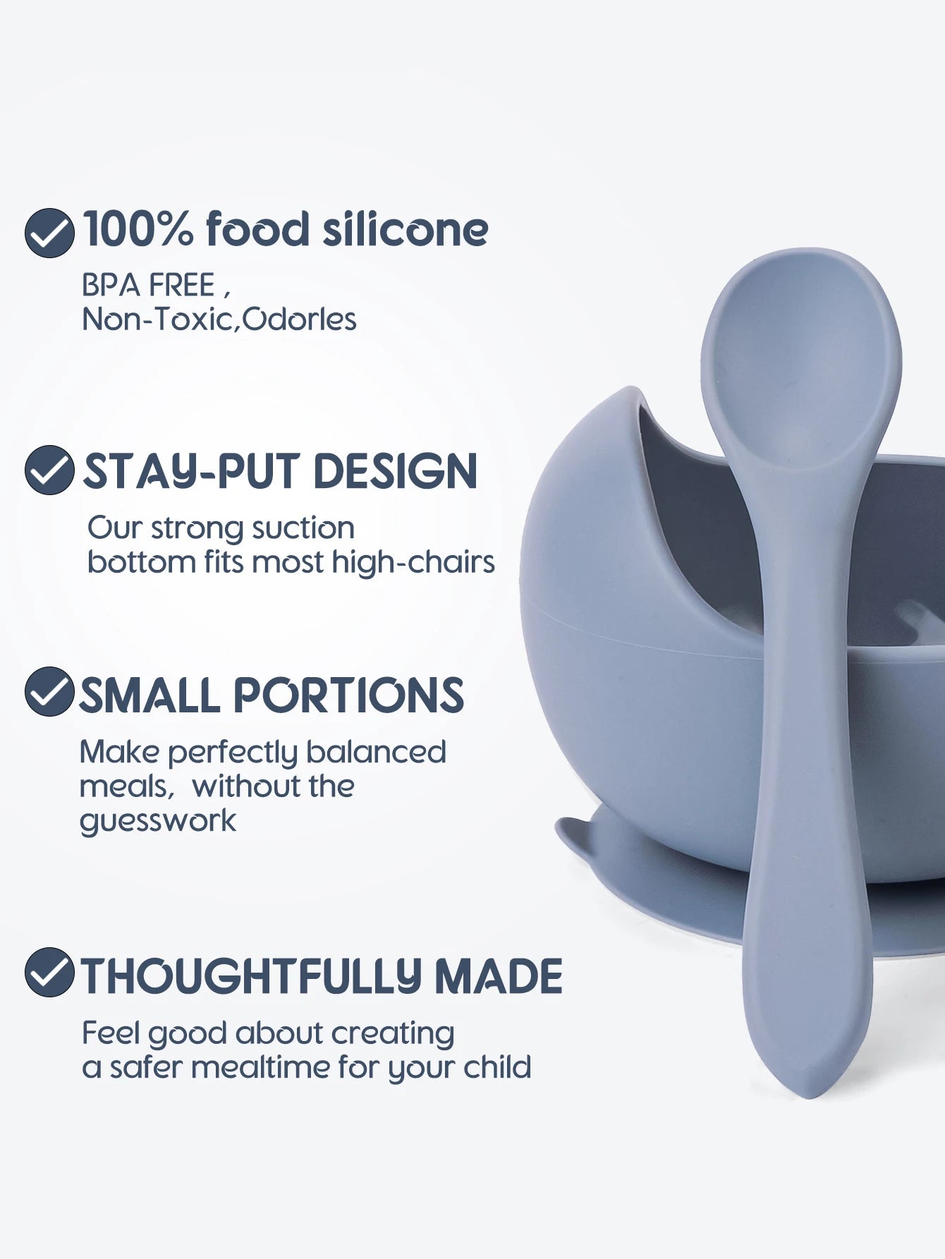 2PC Silicone Sucker Bowl Feeding Tableware for Infant and Young Training Learning To Eat Bowls and Baby Supplementary Food Bowls