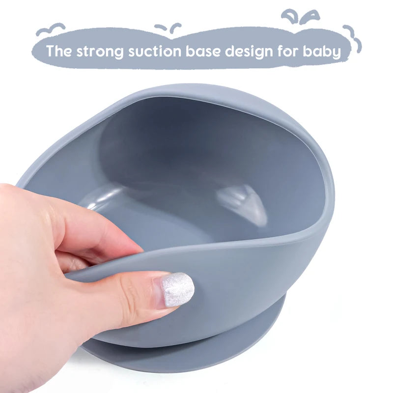 2PC Silicone Sucker Bowl Feeding Tableware for Infant and Young Training Learning To Eat Bowls and Baby Supplementary Food Bowls