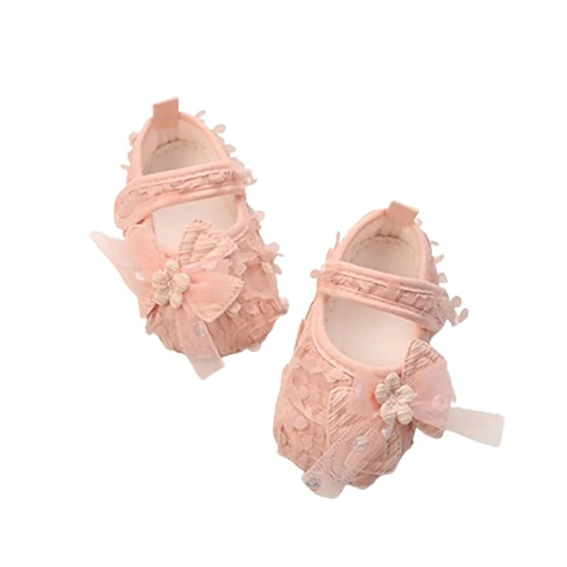 Adorable Baby Girl Bow Flats Shoes with Petal Design for Special Occasions like Parties Festivals and Baby Showers - Perfect