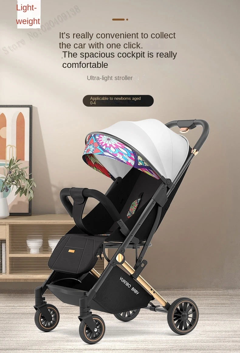 New Baby Stroller Ultra-lightweight Pram can sit and lie down Foldable 0-3 Years old Children's strollers Four Wheels