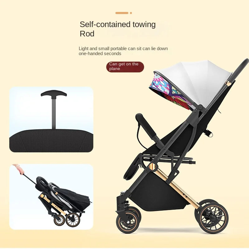 New Baby Stroller Ultra-lightweight Pram can sit and lie down Foldable 0-3 Years old Children's strollers Four Wheels