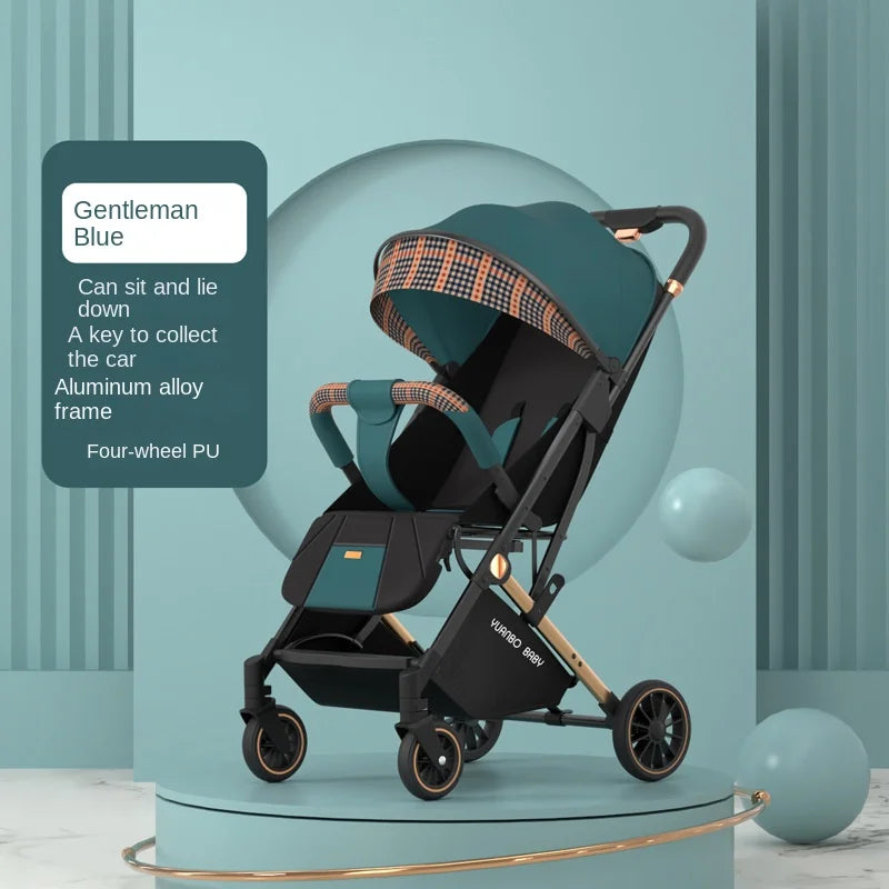 New Baby Stroller Ultra-lightweight Pram can sit and lie down Foldable 0-3 Years old Children's strollers Four Wheels