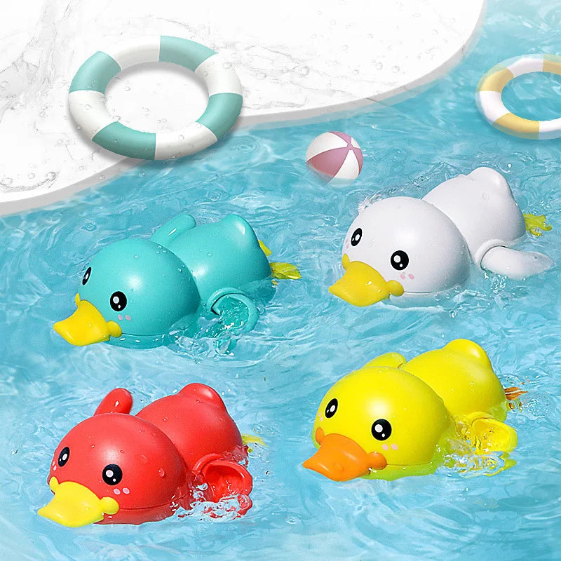 Baby Bath Toys Kids Swimming Clockwork Dolls Play Water Fun Bathing Cute Funny Children Bathroom Shower Bathtub Animals Toy