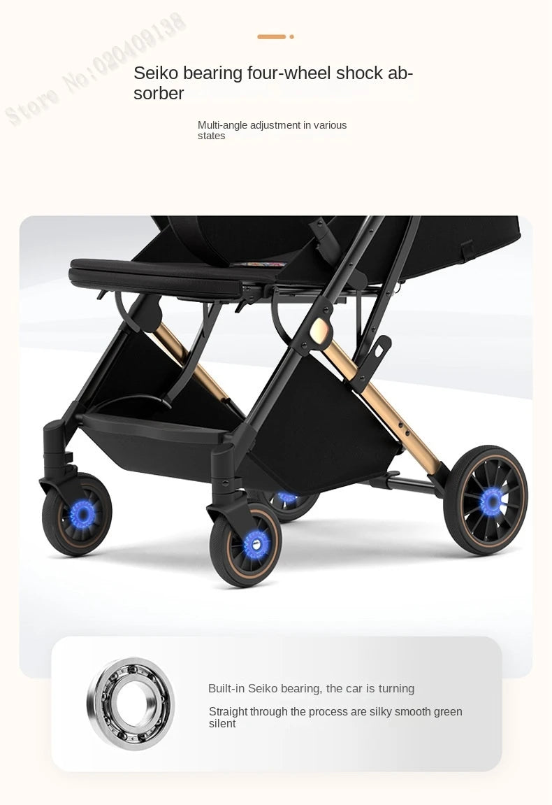 New Baby Stroller Ultra-lightweight Pram can sit and lie down Foldable 0-3 Years old Children's strollers Four Wheels