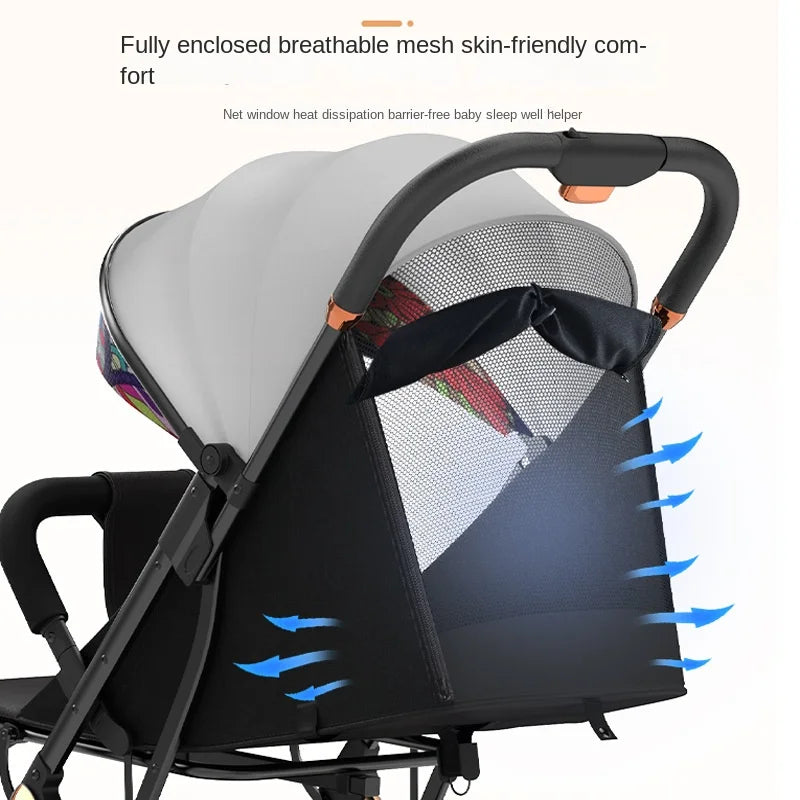 New Baby Stroller Ultra-lightweight Pram can sit and lie down Foldable 0-3 Years old Children's strollers Four Wheels