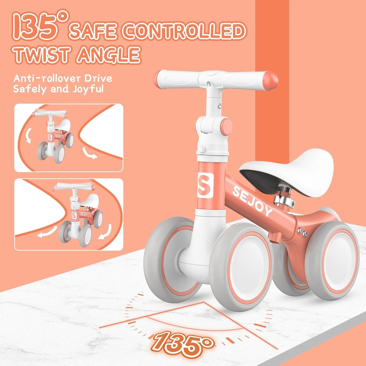 Sejoy Baby Balance Bike for 1 Year Old Boys Girls Toddler Balance Bike Infant First Walking Bike Toddler Training Bike