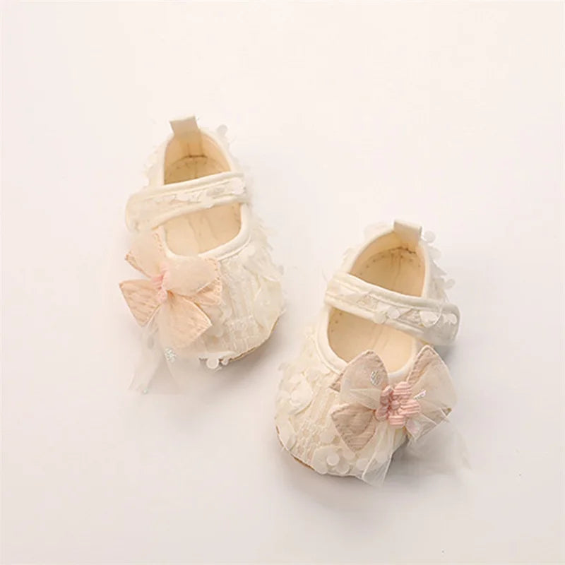 Adorable Baby Girl Bow Flats Shoes with Petal Design for Special Occasions like Parties Festivals and Baby Showers - Perfect