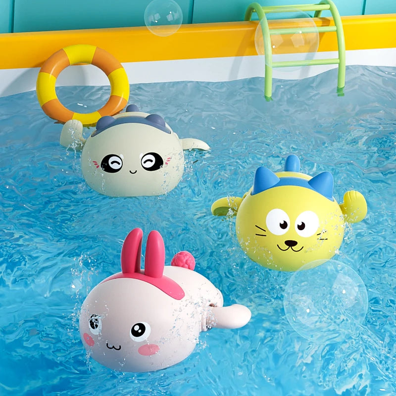 Baby Bath Toys Kids Swimming Clockwork Dolls Play Water Fun Bathing Cute Funny Children Bathroom Shower Bathtub Animals Toy