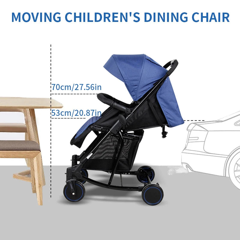 Baby Stroller, One-Hand Fold and Adjustable Canopy Lightweight Baby Stroller, 4 Wheels Infant Stroller