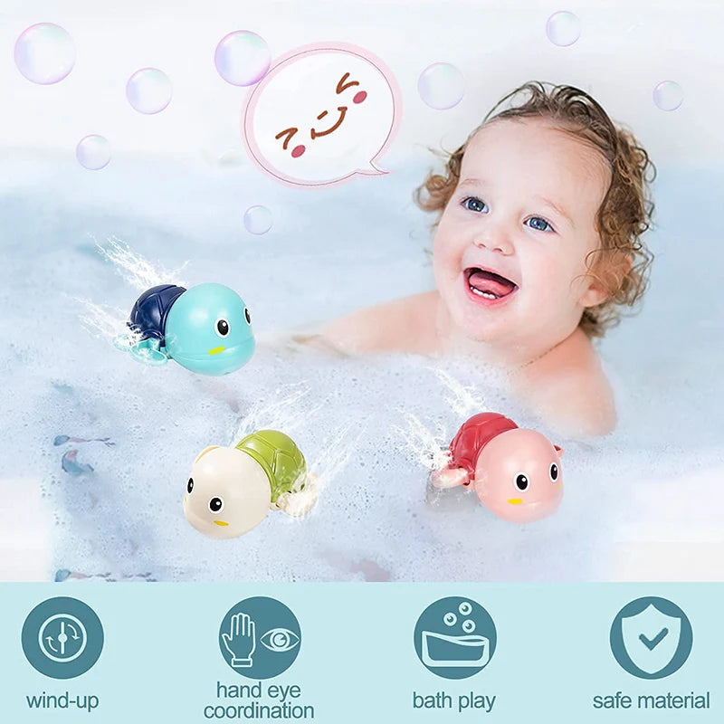 Baby Bath Toys Kids Swimming Clockwork Dolls Play Water Fun Bathing Cute Funny Children Bathroom Shower Bathtub Animals Toy