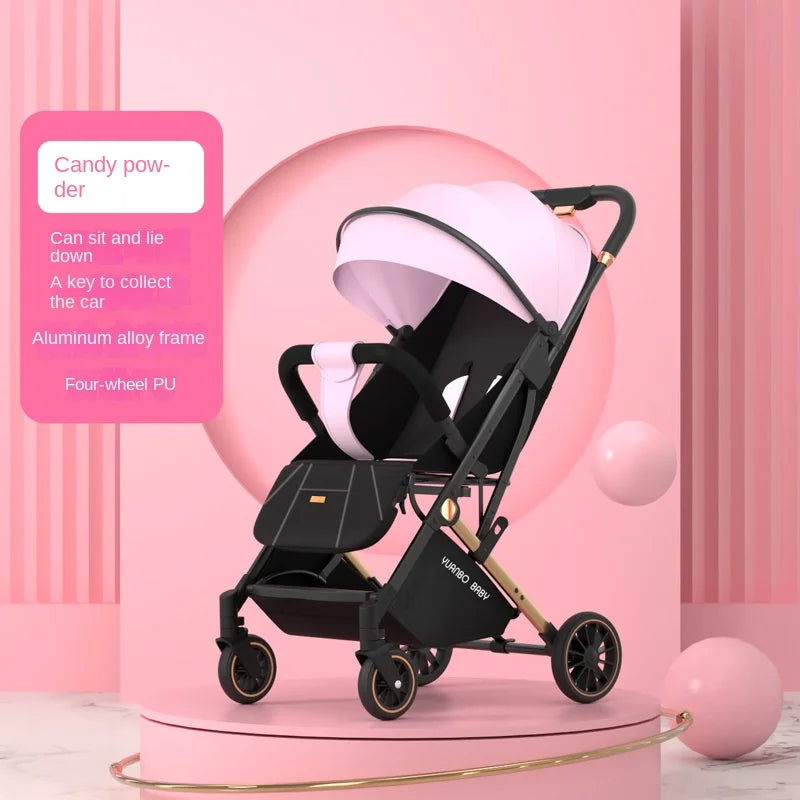 New Baby Stroller Ultra-lightweight Pram can sit and lie down Foldable 0-3 Years old Children's strollers Four Wheels