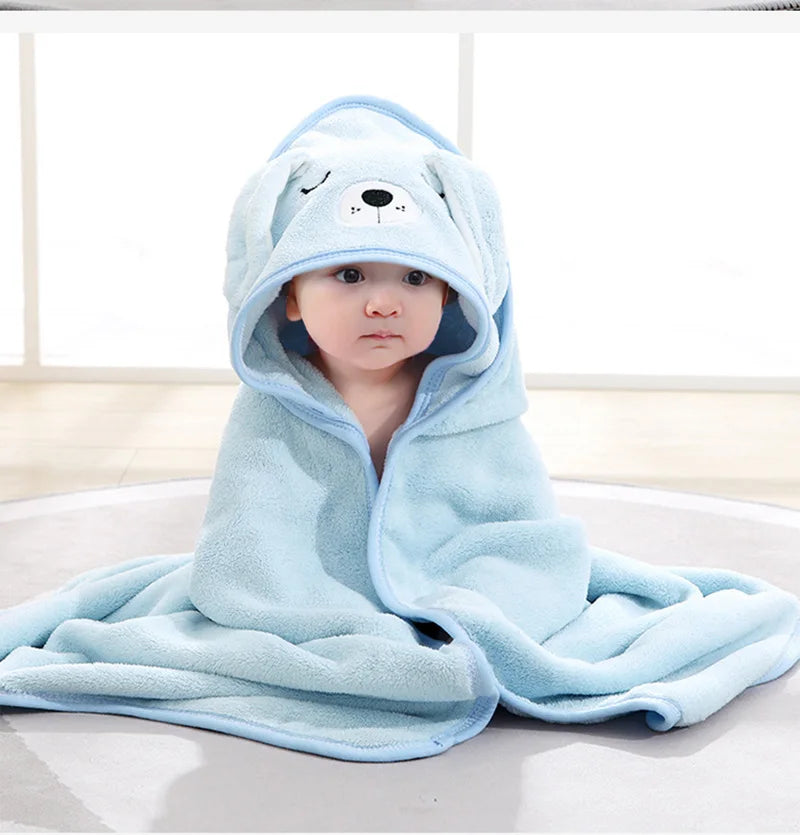 Cartoon Animal Baby Bath Towels Soft Newborn Hooded Towel Blanket Toddler Bathrobe Warm Sleeping Swaddle Wrap for Boys Girls