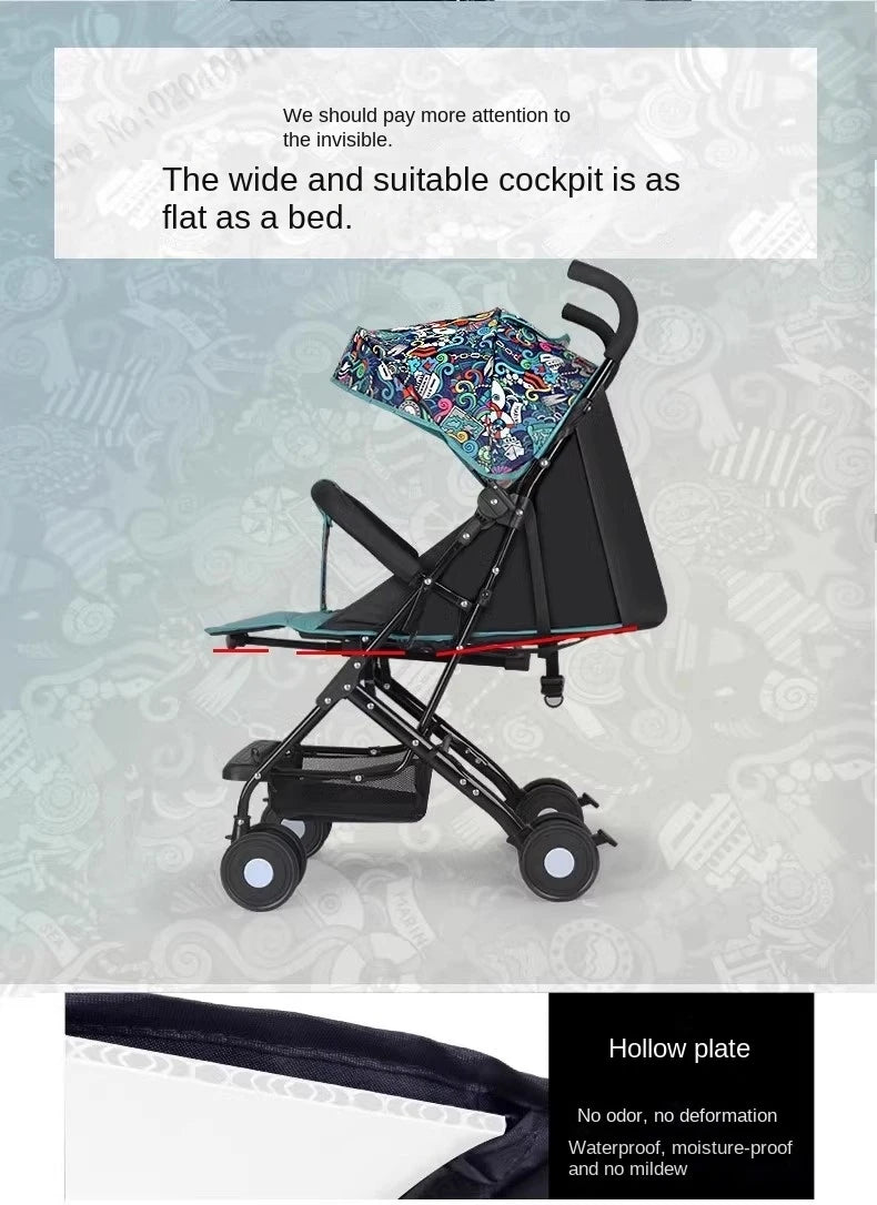 Baby Buggy can sit or lie down Lightweight Folding Locket Umbrella Car Baby 0 to 3 years old Child Stroller