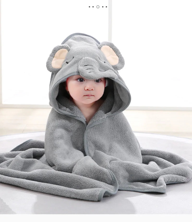 Cartoon Animal Baby Bath Towels Soft Newborn Hooded Towel Blanket Toddler Bathrobe Warm Sleeping Swaddle Wrap for Boys Girls