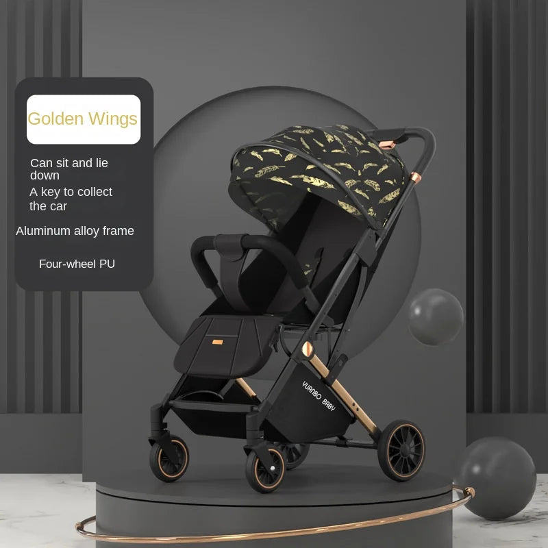 New Baby Stroller Ultra-lightweight Pram can sit and lie down Foldable 0-3 Years old Children's strollers Four Wheels