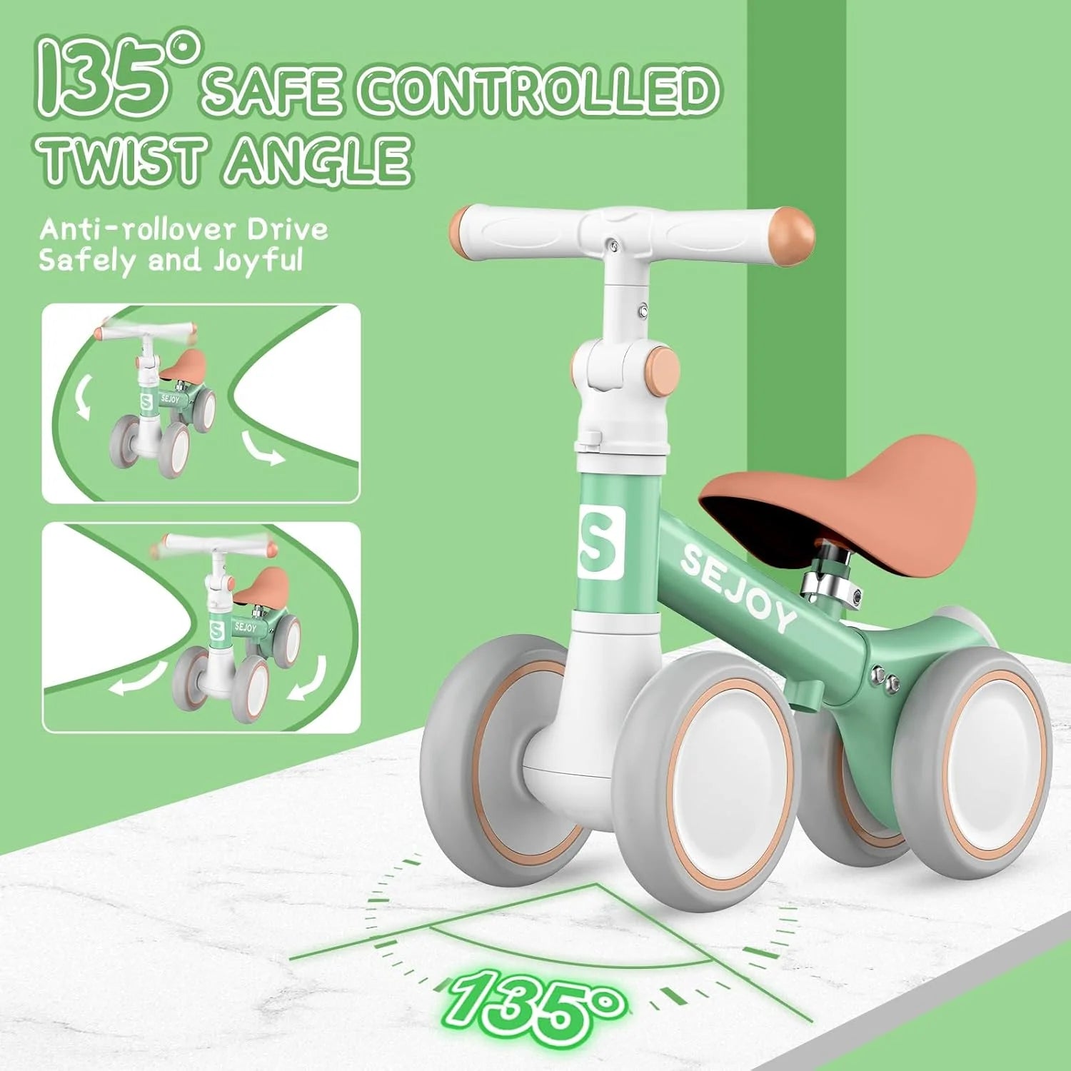 Sejoy Baby Balance Bike for 1 Year Old Boys Girls Toddler Balance Bike Infant First Walking Bike Toddler Training Bike