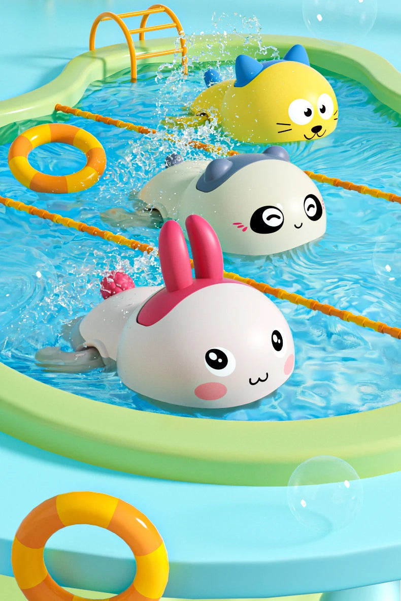 Baby Bath Toys Kids Swimming Clockwork Dolls Play Water Fun Bathing Cute Funny Children Bathroom Shower Bathtub Animals Toy