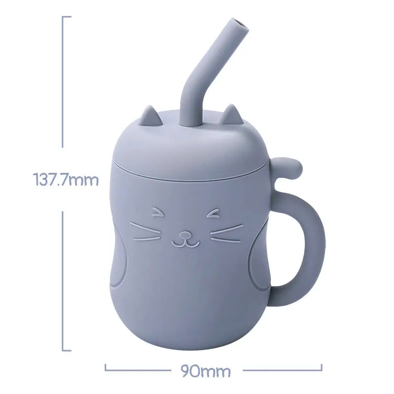 150ML Baby Learning Feeding Cup Kid Feeding Drinkware Straw Bottles Anti-Hot Leakproof Silicone Tableware Toddler Water Bottle