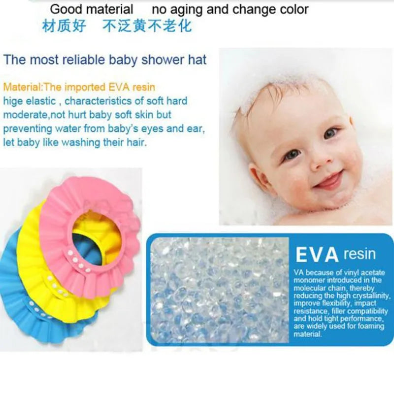 Adjustable Baby Shampoo Cap Kids Wash Hair Protection Infant Health Care Accessories New Soft EVA Bath Waterproof Hat