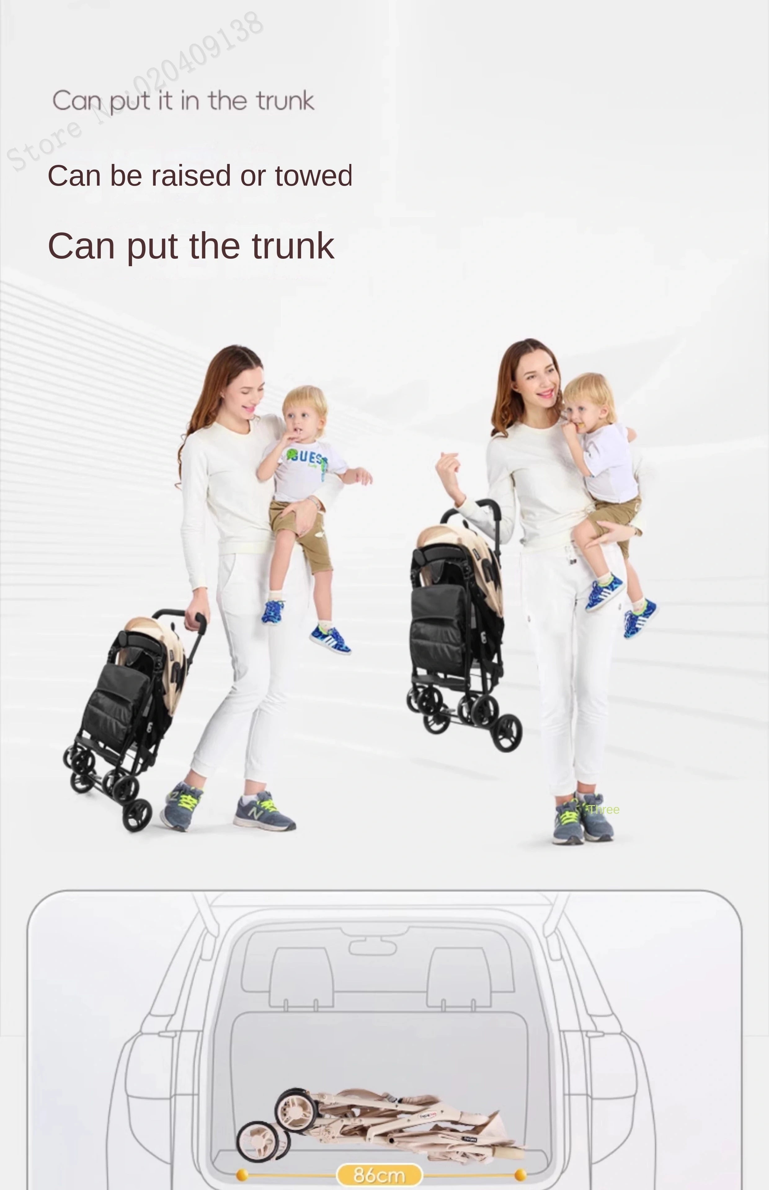 Lightweight Stroller Sitting and Reclining Small Boardable Travelling Umbrella Car Pocket Stroller with Four Wheels