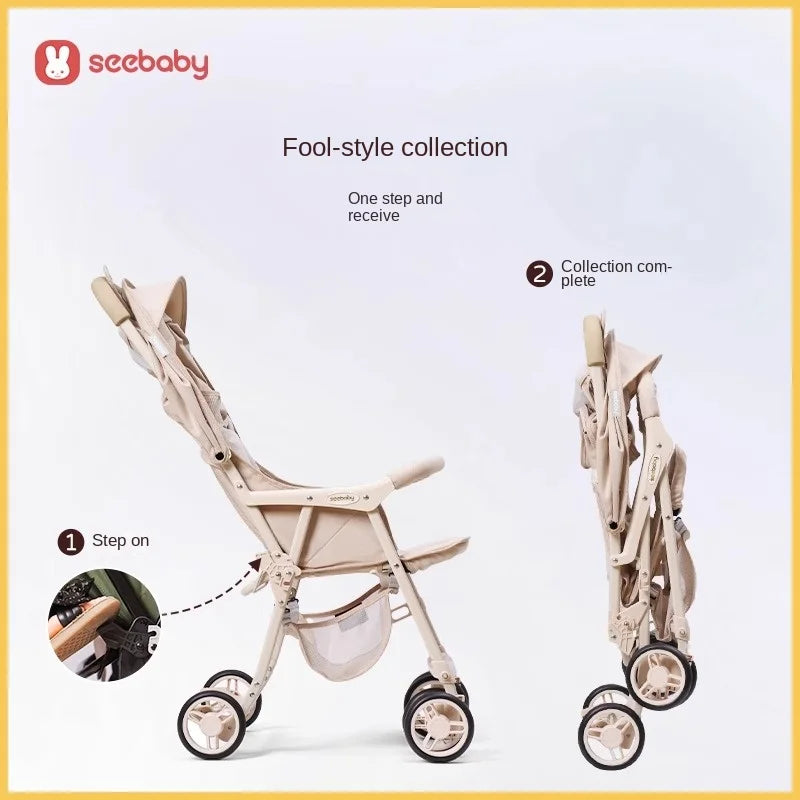 Lightweight Stroller Sitting and Reclining Small Boardable Travelling Umbrella Car Pocket Stroller with Four Wheels