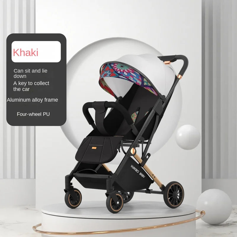 New Baby Stroller Ultra-lightweight Pram can sit and lie down Foldable 0-3 Years old Children's strollers Four Wheels