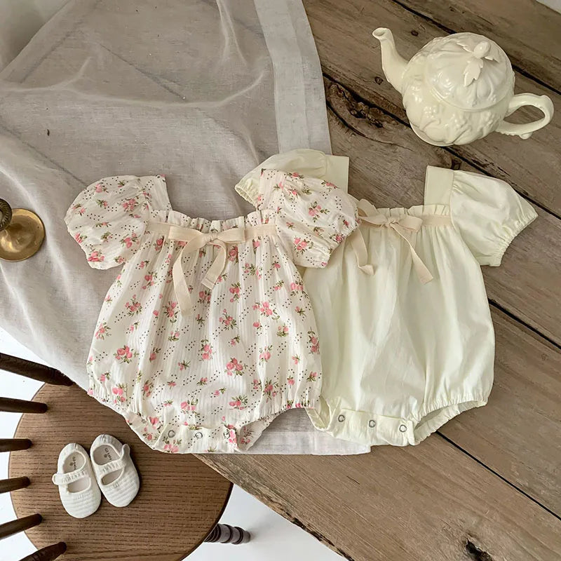 Baby Clothing Summer Newborn Clothing Floral Romper TGie Jumpsuits Short Sleeve Sunsuits 0-2Y Infant Rompers