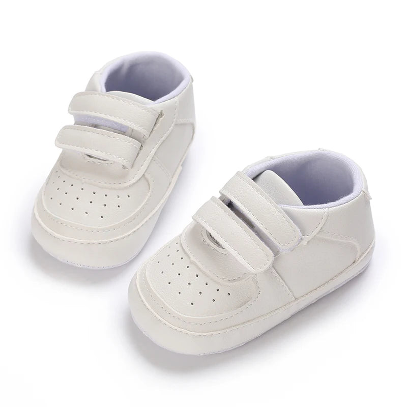 0-18 Months Infant Spring Shoe Newborn Infant Girls and Boys Recreational Baptism Non-Slip Walking Shoe White Soft-soled Sneaker